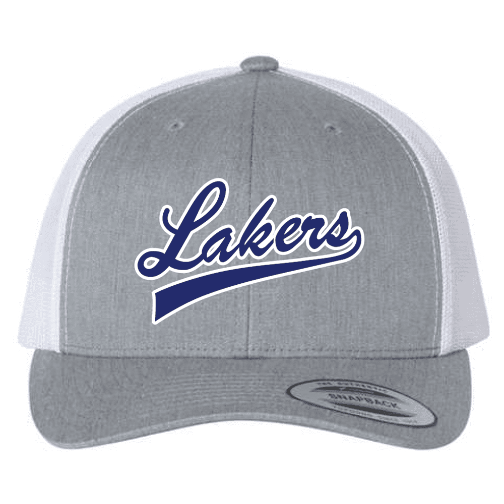 6606 Yupoong Adult Retro Trucker Cap - Heather Grey/White